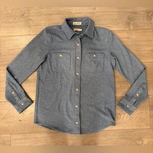 Women’s Faherty Legend Sweater Shirt Blue Long Sleeve Button Up XS